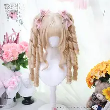 ロリータスタイルのローマンカールウィッグ【フルカバー・短髪・二次元風】