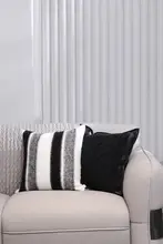 モダンデザインの黒白クッションカバー【高級感・新中式】