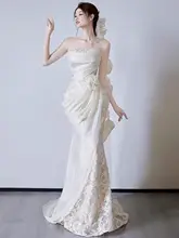 魅力的な魚尾レースの軽婚礼ドレス【マーメイドスタイル・チューブトップ】