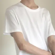 Tシャツ メンズ 半袖 白 綿100% クルーネック オーバーサイズ 薄手 通気性 ベーシック インナー 夏「MION」