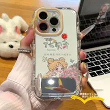 花柄美少女デザインのスマートフォンケース【iPhone対応・スタンド機能付き】