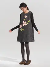 薄地フラワー刺繍ノースリーブトップス【冬用・シルクベルベット風】