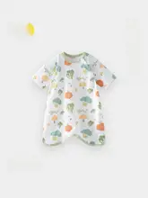 赤ちゃん用夏用薄手コットン短袖分腿スリープバッグ【連体型・子供用】【セットアップ対応】