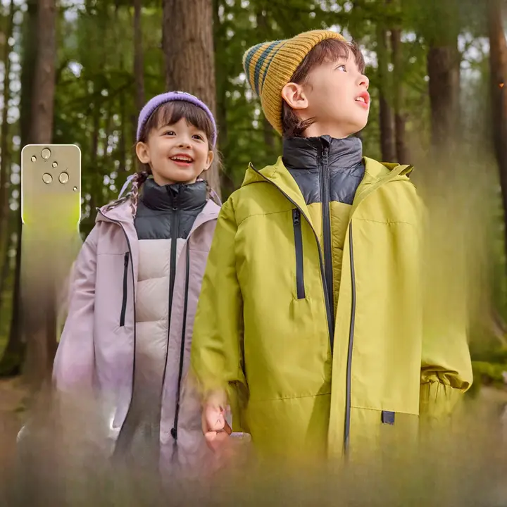 子供用ダウンジャケット【秋冬・三way・防風防寒・インナー付き】（セットアップ対応）