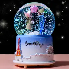 天鹅のプリンセス 水晶玉音楽ボックス【可愛い妖精デザイン・雪の舞うインテリア】