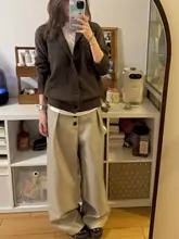 高身長対応 千鳥格子柄 ワイドパンツ【サスペンダー付き・フィット・カジュアル】（セットアップ対応）