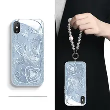 ADDTHIS キラキラハートデザインのiPhone用スマホケース【対応機種多数・ガラス・超薄型・シリコン素材・ストラップ付き】