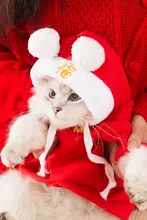 冬用 フード付き ヒョウ柄猫服【保温・防毛・かわいいデザイン】（セットアップ対応）