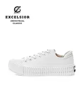 キャンバススニーカー ユニセックス 厚底 クッキーシューズ ホワイト カジュアル 秋「excelsior」