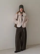 極上の柔らかさのフェイクラムファーコート【厚手・オープンフロント・女性用】