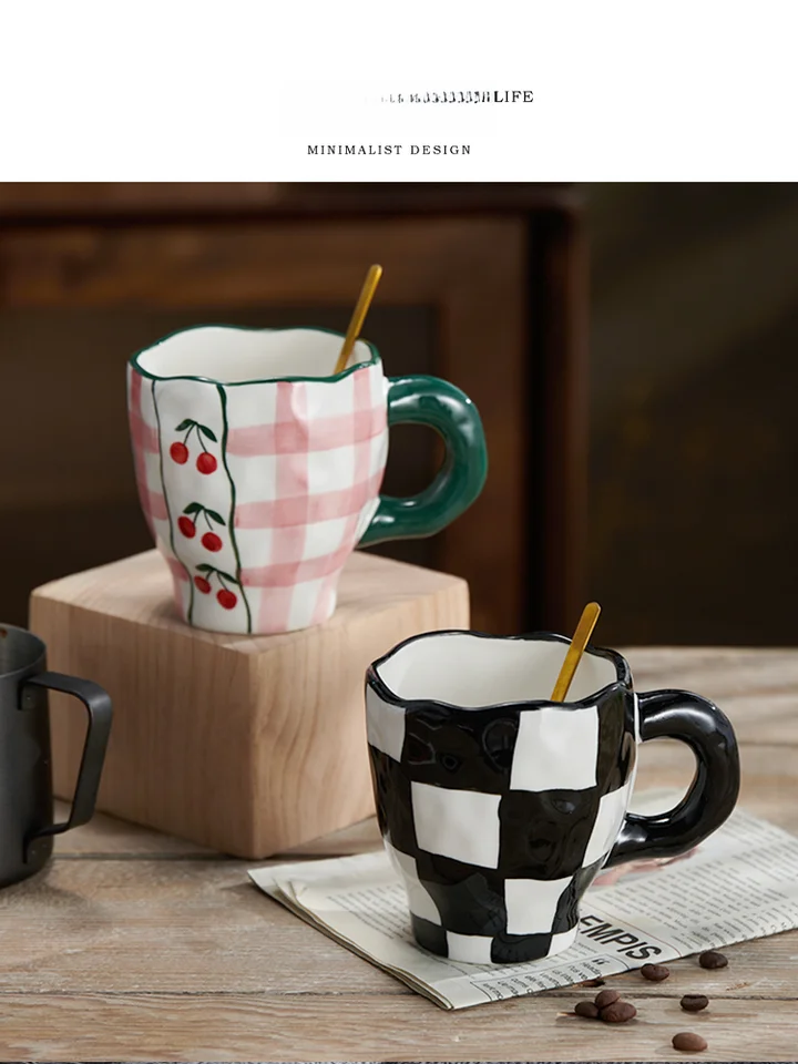 Tlife チェスデザインのカップ【カップル向け・ユニークなマグカップ・コーヒーカップ】