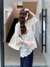 した雰囲気のレース付き軽やかTシャツ【夏用・カジュアル・ドット柄・ワイドパンツ】（セットアップ対応）