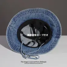 秋冬用 ヴィンテージ風デニムの女性用フィッシャーマンハット【ウォッシュ加工・UVカット・アウ トドア用】