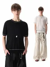 シンプルな無地デザインのリネン混紡Tシャツ【カジュアルスタイル・短袖】