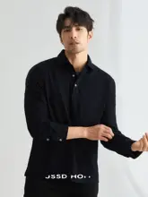 JSSD HOMME SUPIMAコットン春用ビジネスカジュアル長袖ポロシャツ