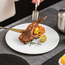 プレート 平皿 セラミック 白 ケーキ デザート 寿司 ステーキ 洋食 家庭用 上品