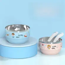 ステンレスボウル 子供用 家庭用 ベビー食器 二層式 落下防止 熱防止 316 食品グレード