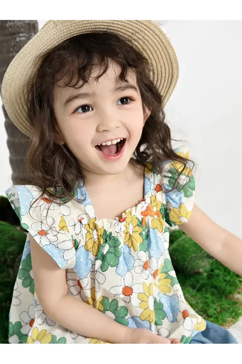夏用子供服【女の子用・純綿・二部式デザイン・動きやすい】（セットアップ対応）