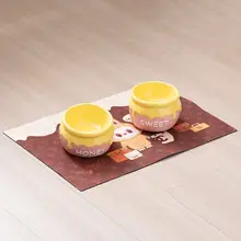 猫用陶器製高脚ペットボウル【可愛いハニーポットデザイン・水や餌用】