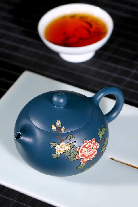 手作り紫砂茶壺【緑泥・家用・西施スタイル】（セットアップ対応）