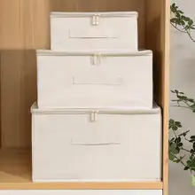 布製収納ボックス【衣類・パンツ用・蓋付き・家庭用・ほこり防止】