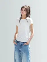 ツルツル素材のショートスリーブTシャツ【フィットデザイン・夏用・カジュアル】