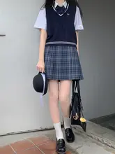 学院スタイル 春用グレー ニットベスト【サムネイルデザイン】