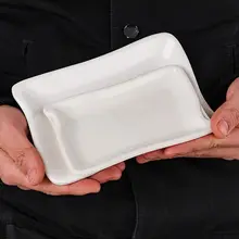 密胺製 長方形小皿【火鍋・中華料理・楕円形デザイン】