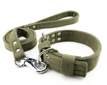 中型・大型犬用コットン製犬用首輪＆リードセット【金毛・ハスキー対応】