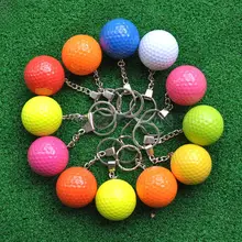 ゴルフボールキーリング【二重構造・カラフル・練習用ボール・ギフト用】