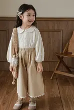 エレガントな刺繍入りドールシャツ【春秋用・フランス風・襟付き】