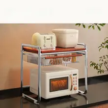 実木製の電子レンジラック【キッチン用・多機能・家電収納】