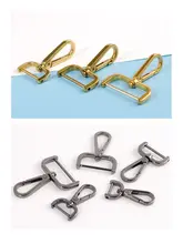 バッグ用 金具パーツ【フック付き・肩掛けストラップ用・犬用カラビナ・金色】