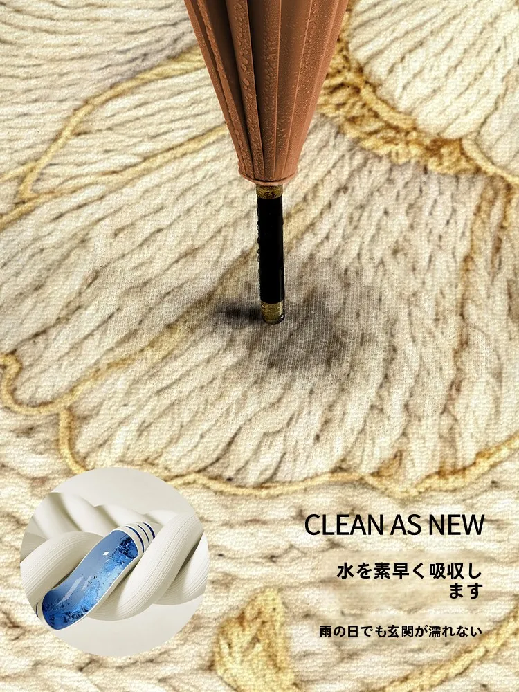 高級感のある玄関マット：グレー ラグとしての耐久性と清掃性を実証
