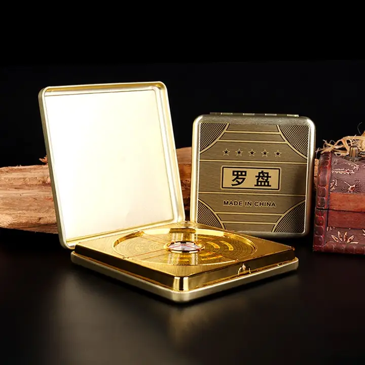 携帯用合金製コンパス【三元三合デザイン・アウトドア用・置物】