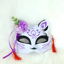 ハロウィンマスク 半面 蛍の森発光 猫少女風 日本風ダンス用狐の仮面
