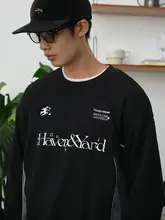 HavenYard 音楽テーマのカラーブロ  ックサッカーシャツ【秋用・ゆったり長袖】