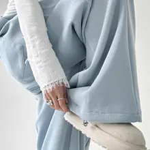 ブルーのバナナパンツ【秋冬・レトロスタイル・ゆったりしたフィット感・スポーツ用・ワイドレッグ】