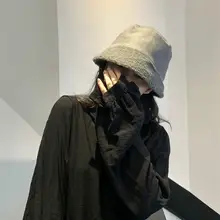 黒の顔隠しフィッシャーハット【秋冬向け・保温・ユニセックス・ブロガー愛用】