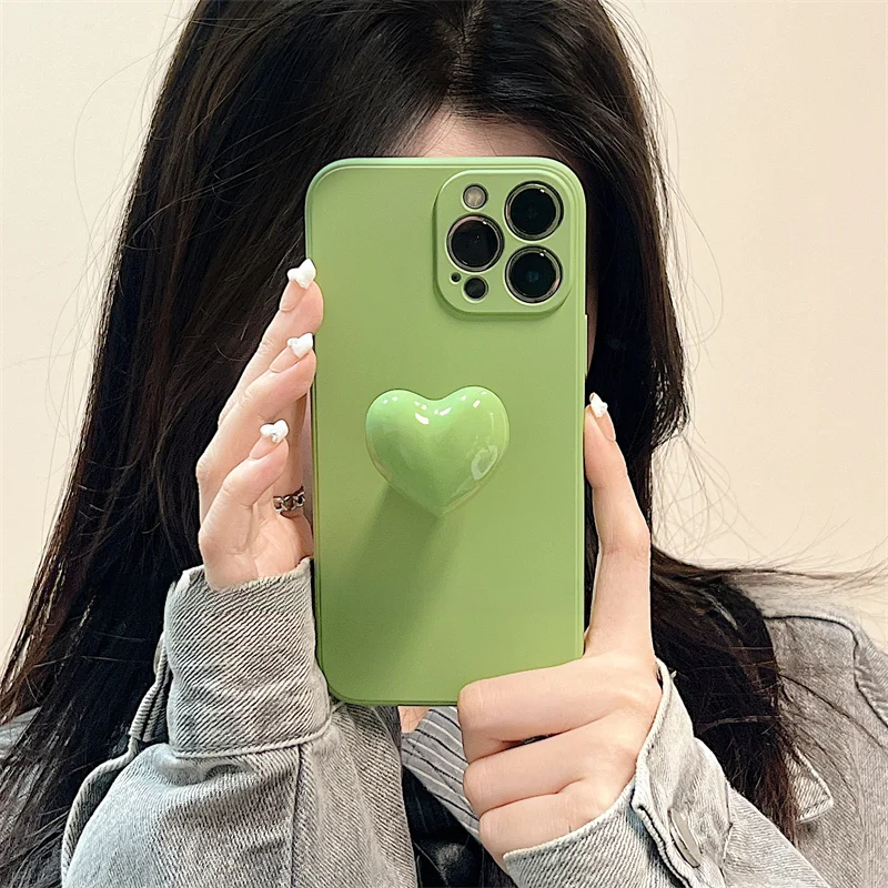 立体陶瓷ハートスタンド【iPhone用・シリコンケース対応】