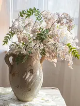 高級造花 假槐花セット【紫粉色・北欧風・壁面装飾用】（セットアップ対応）