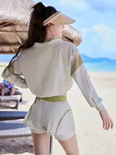 水着 レディース 3点セット【長袖・バイカラー・フィット】