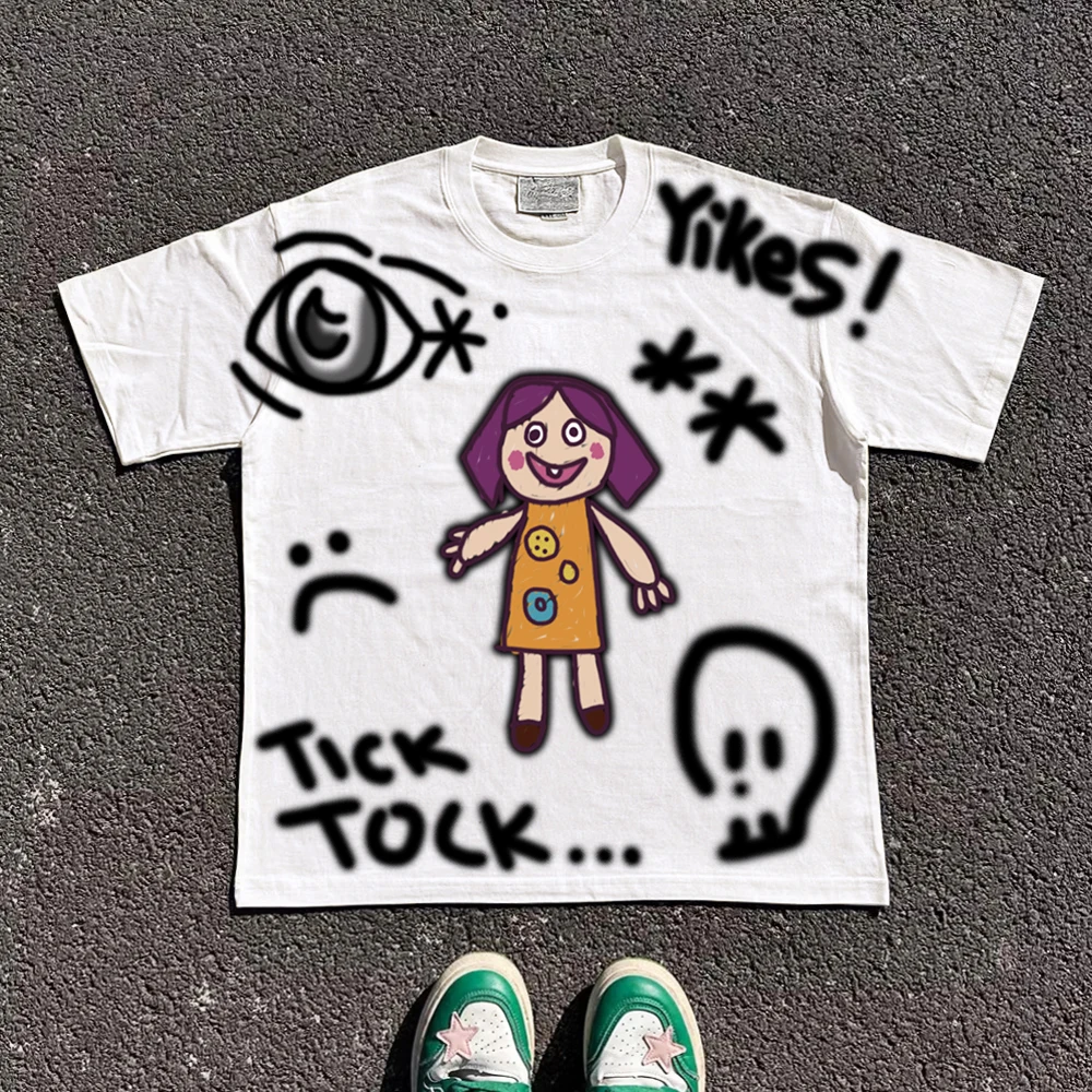 ビッグシルエットTシャツ：夏用カートゥーンデザインモデルの実用性と使用シーン