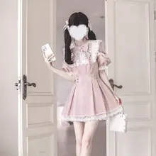 グレーとピンクの可愛いアイドル風ワンピース【オリジナルデザイン・レース付き】（セットアップ対応）