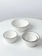 スタイリッシュな縦縞デザインの大きなサラダボウル【家庭用・朝食やスープに最適】