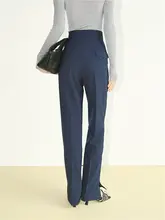 ロングパンツ ハイウエスト レディース ドレープスーツパンツ ストレート スリムパンツ