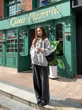 ヴィンテージウォッシュ加工 ストレートジーンズ レディース ゆったりカジュアル ハイウエスト ユニークな加工スタイル