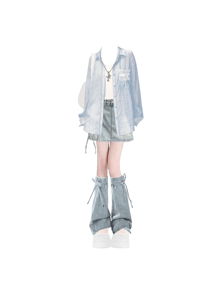 学院風カジュアル夏用コーディネート【小柄向け・淡い色合い】（セットアップ対応）