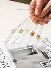 カラフルな曲がり吸管のガラスストロー【耐熱・透明・可愛いデザイン】