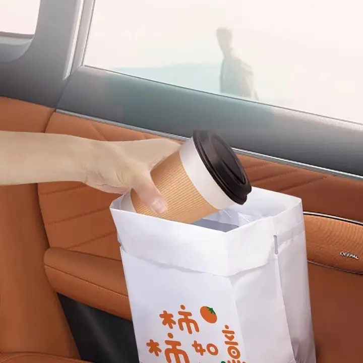 自立式デスク用ゴミ袋【粘着式・携帯用・車載ゴミ箱・厚手・学生用】